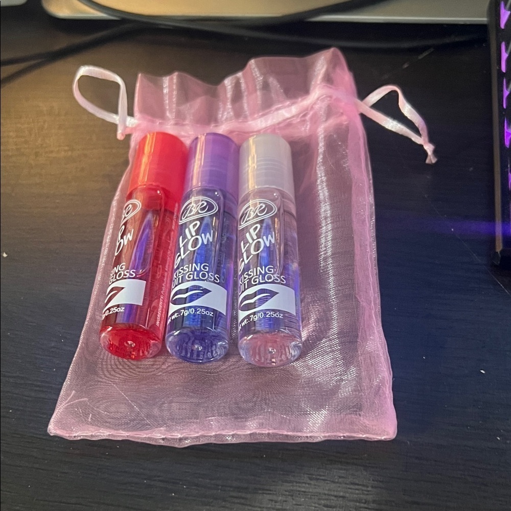 Lip Gloss Set - Red, Purple, Clear